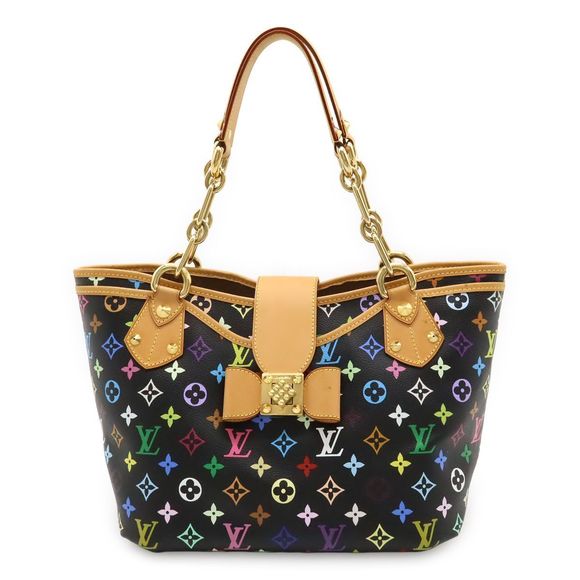 Louis Vuitton Monogram Multicolor Annie GM Tote Bag Shoulder Bag Chain Ribbon - Picture 1 of 7